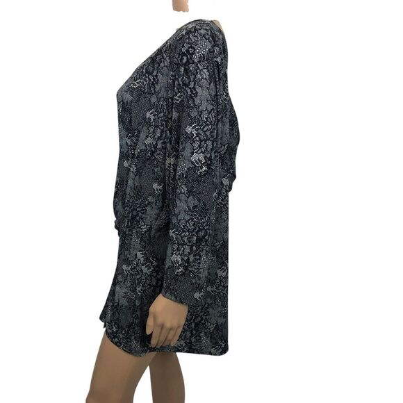 Lane Bryant Lace Print‎ Surplice V-Neck Top Shirt Size 26/28 Whimsigoth Formal - Picture 4 of 8